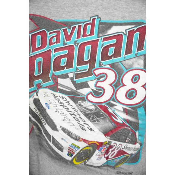 GC‎ Vintage David Ragan #38 NASCAR Shirt Mens Racing Graphic Gray No Tag / Size - Picture 5 of 7